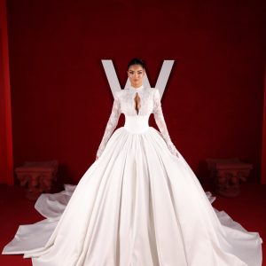 Vessa - High Neck Lace Ball Gown